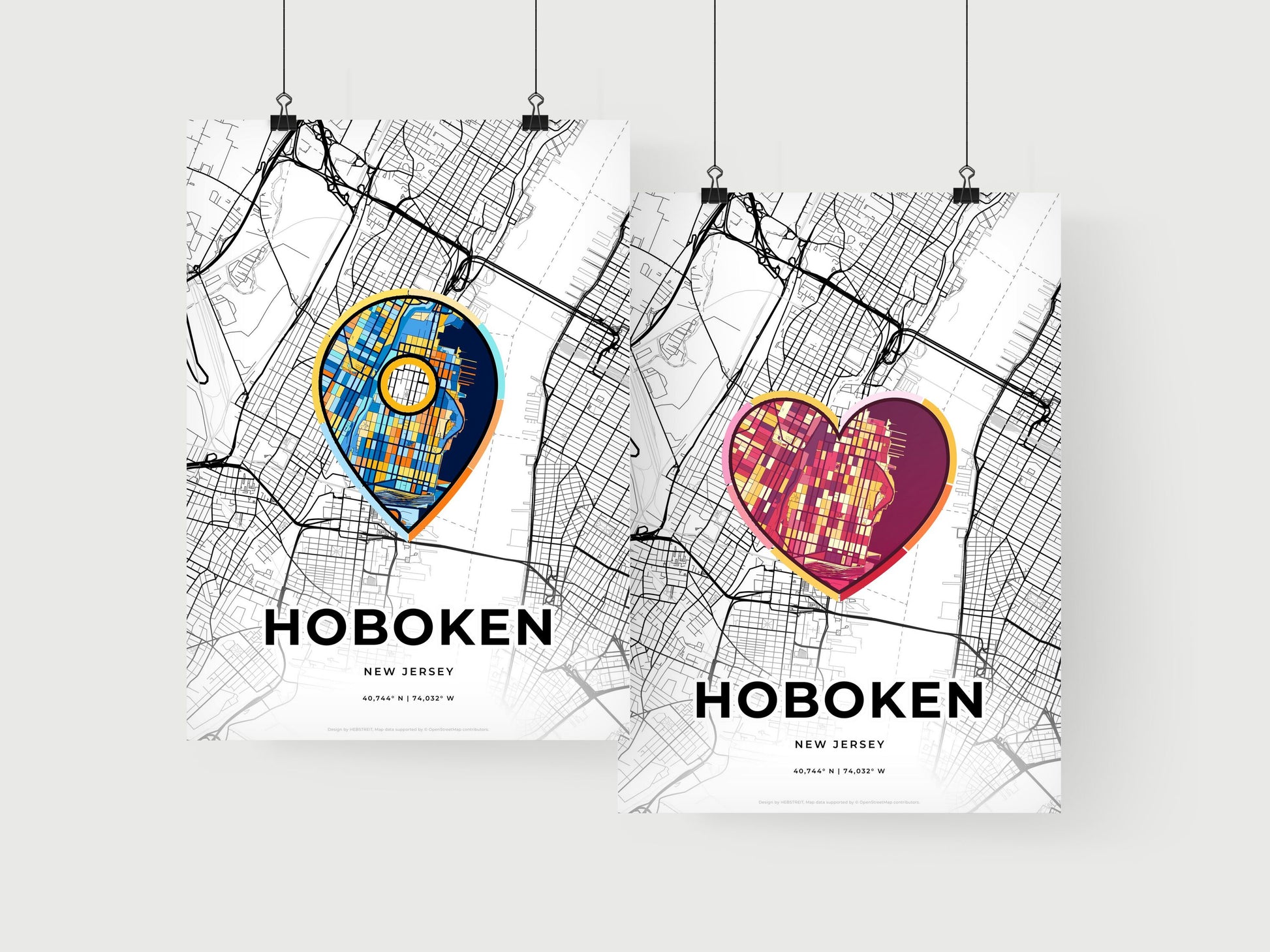 Hoboken New Jersey art print for couples