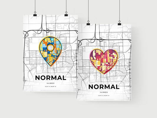 Normal Illinois art print for couples