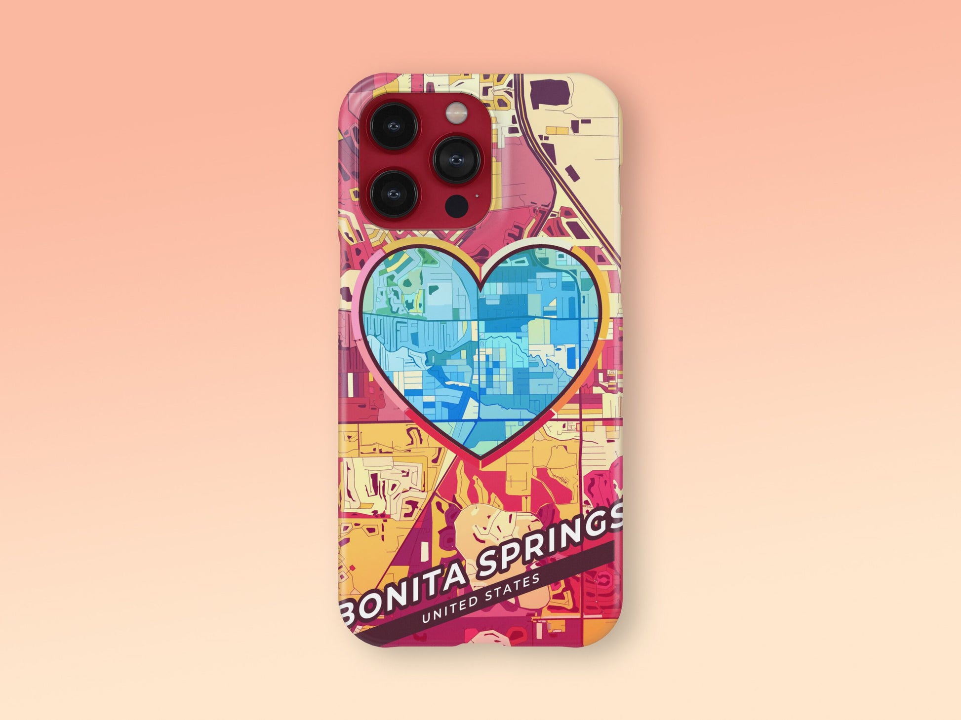 Bonita Springs Florida slim phone case with colorful icon. Birthday, wedding or housewarming gift. Couple match cases. 2