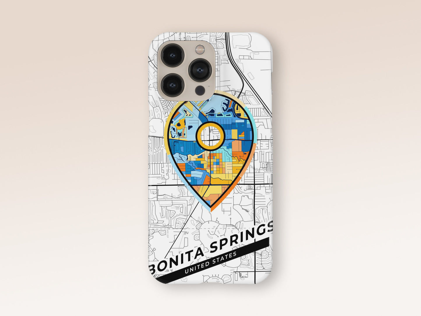 Bonita Springs Florida slim phone case with colorful icon. Birthday, wedding or housewarming gift. Couple match cases. 1