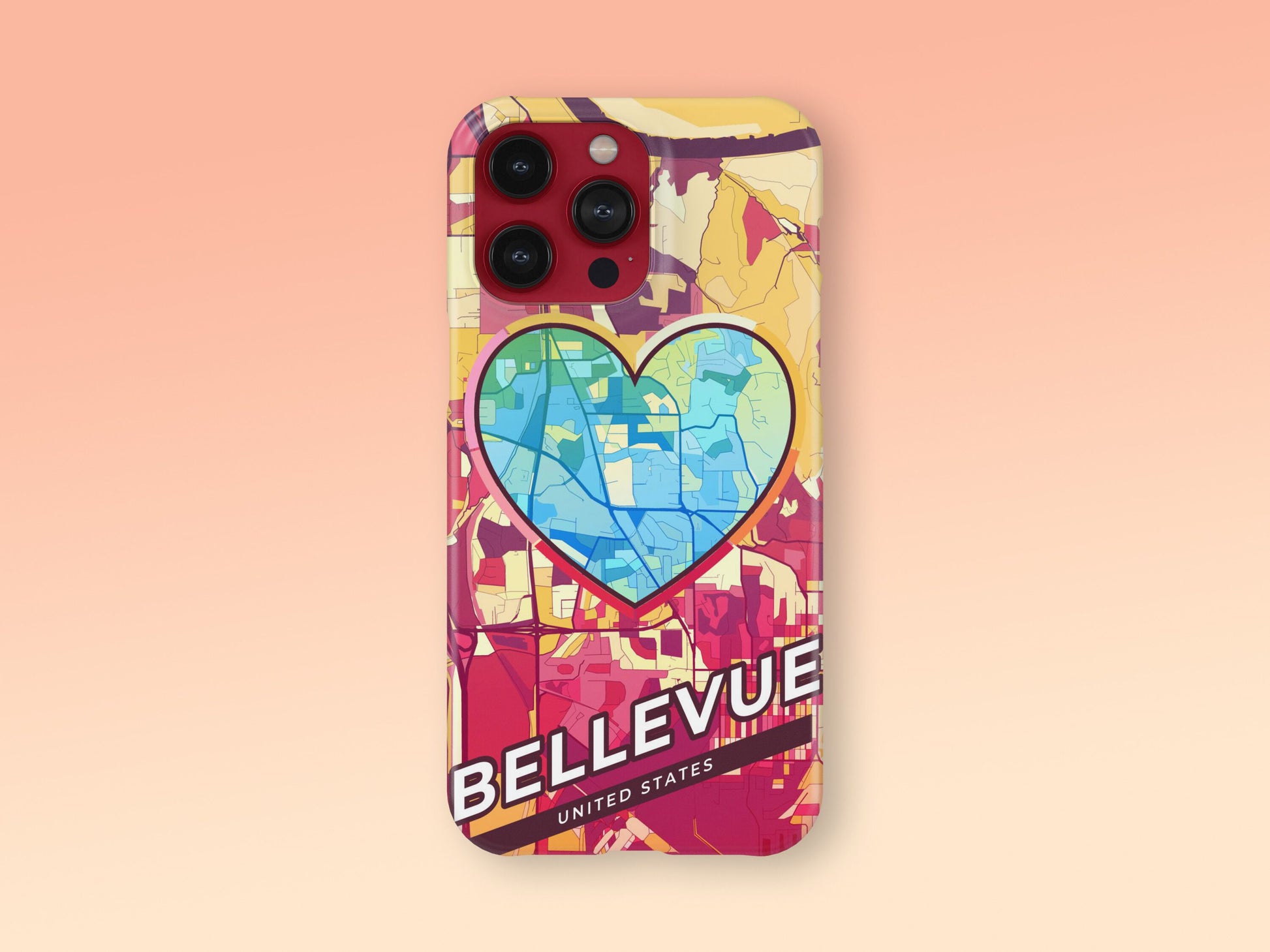 Bellevue Nebraska slim phone case with colorful icon. Birthday, wedding or housewarming gift. Couple match cases. 2