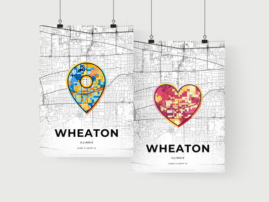 Wheaton Illinois art print for couples