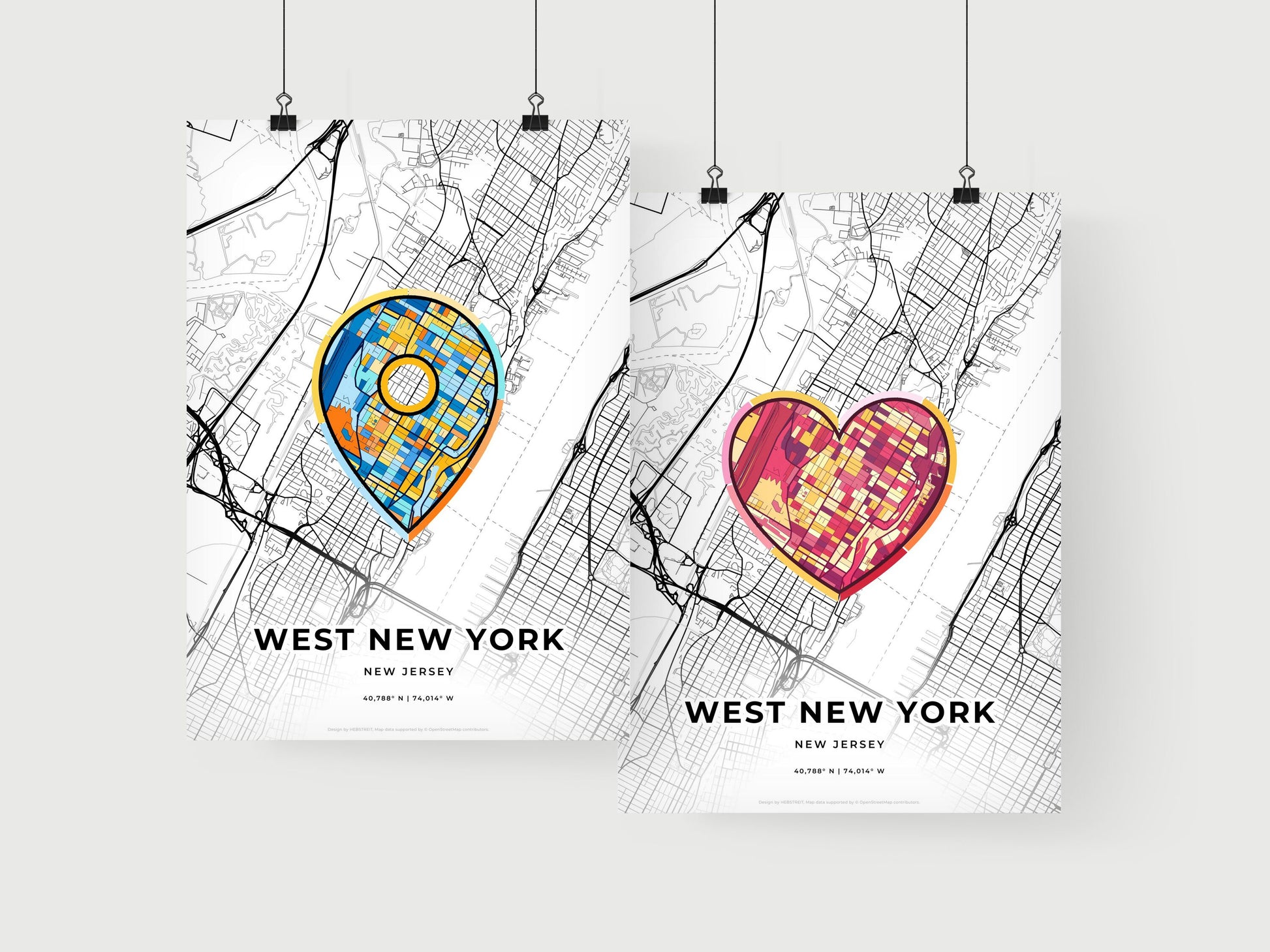 West New York New Jersey art print for couples