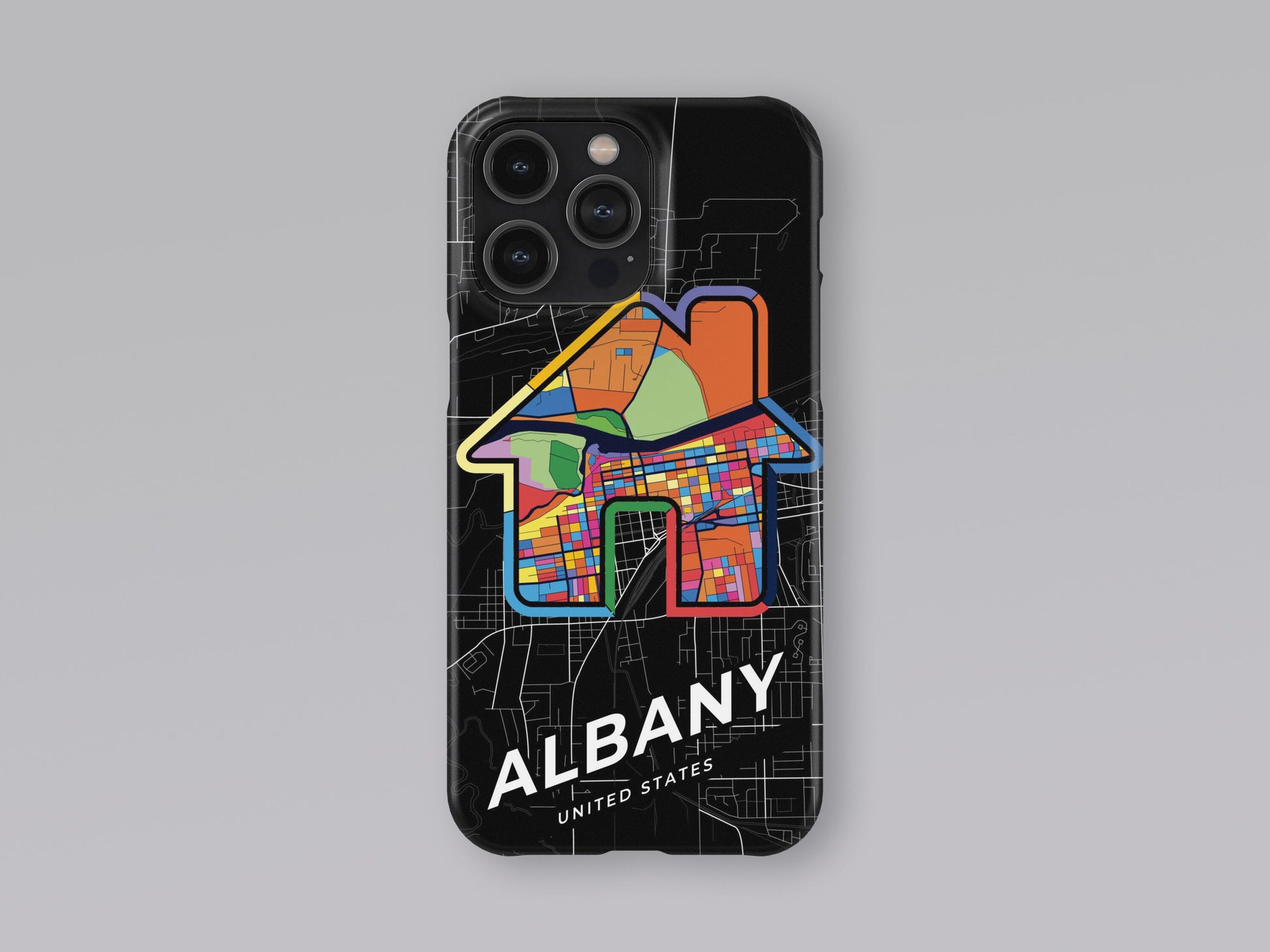 Albany Oregon slim phone case with colorful icon. Birthday, wedding or housewarming gift. Couple match cases. 3