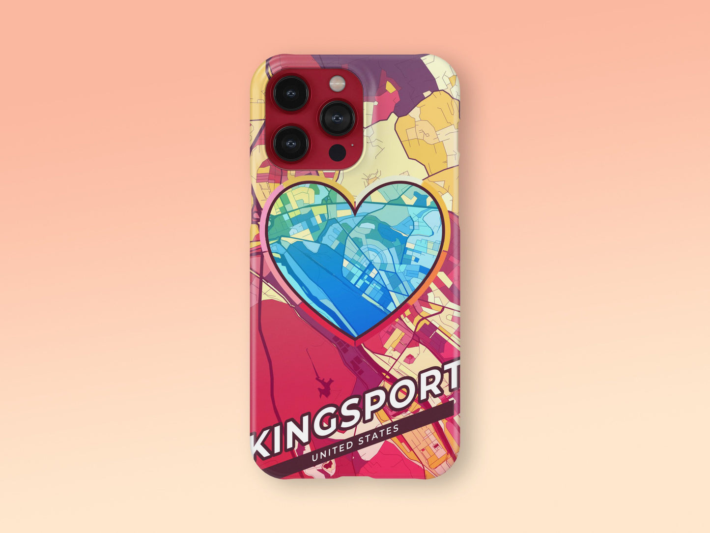 Kingsport Tennessee slim phone case with colorful icon. Birthday, wedding or housewarming gift. Couple match cases. 2