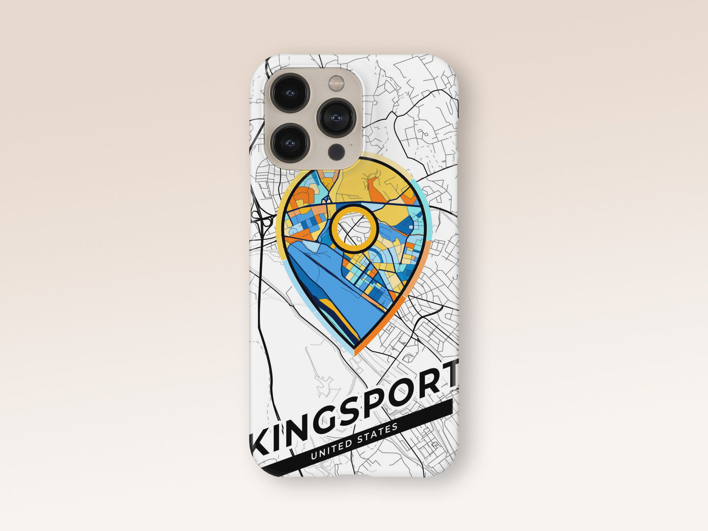 Kingsport Tennessee slim phone case with colorful icon. Birthday, wedding or housewarming gift. Couple match cases. 1