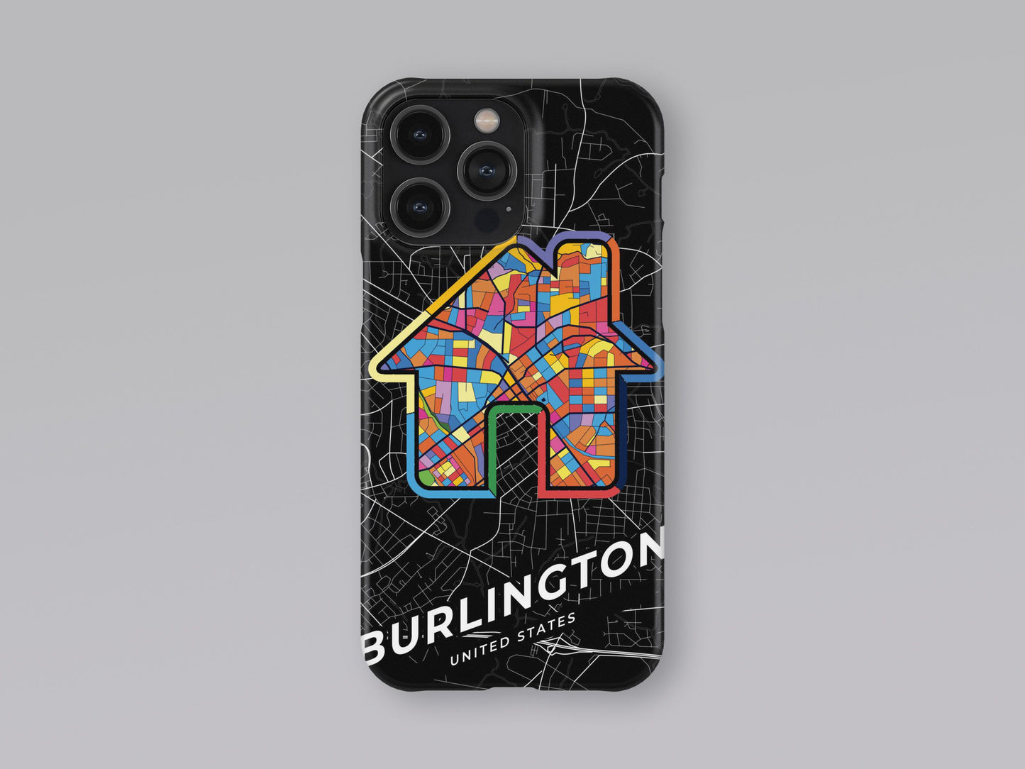Burlington North Carolina slim phone case with colorful icon. Birthday, wedding or housewarming gift. Couple match cases. 3