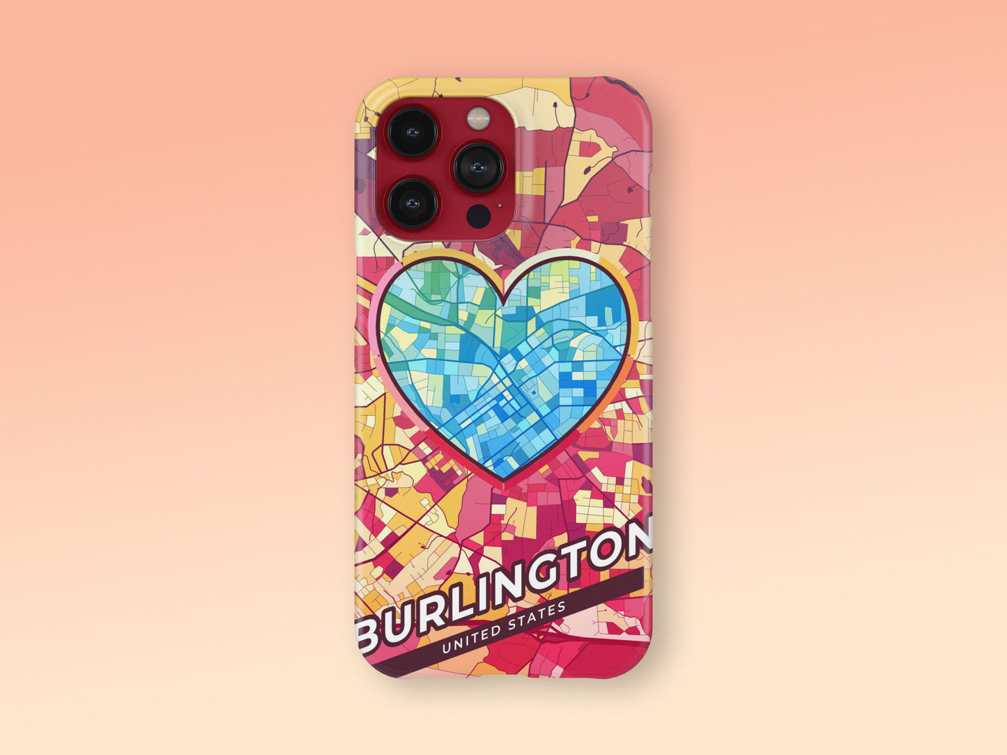 Burlington North Carolina slim phone case with colorful icon. Birthday, wedding or housewarming gift. Couple match cases. 2