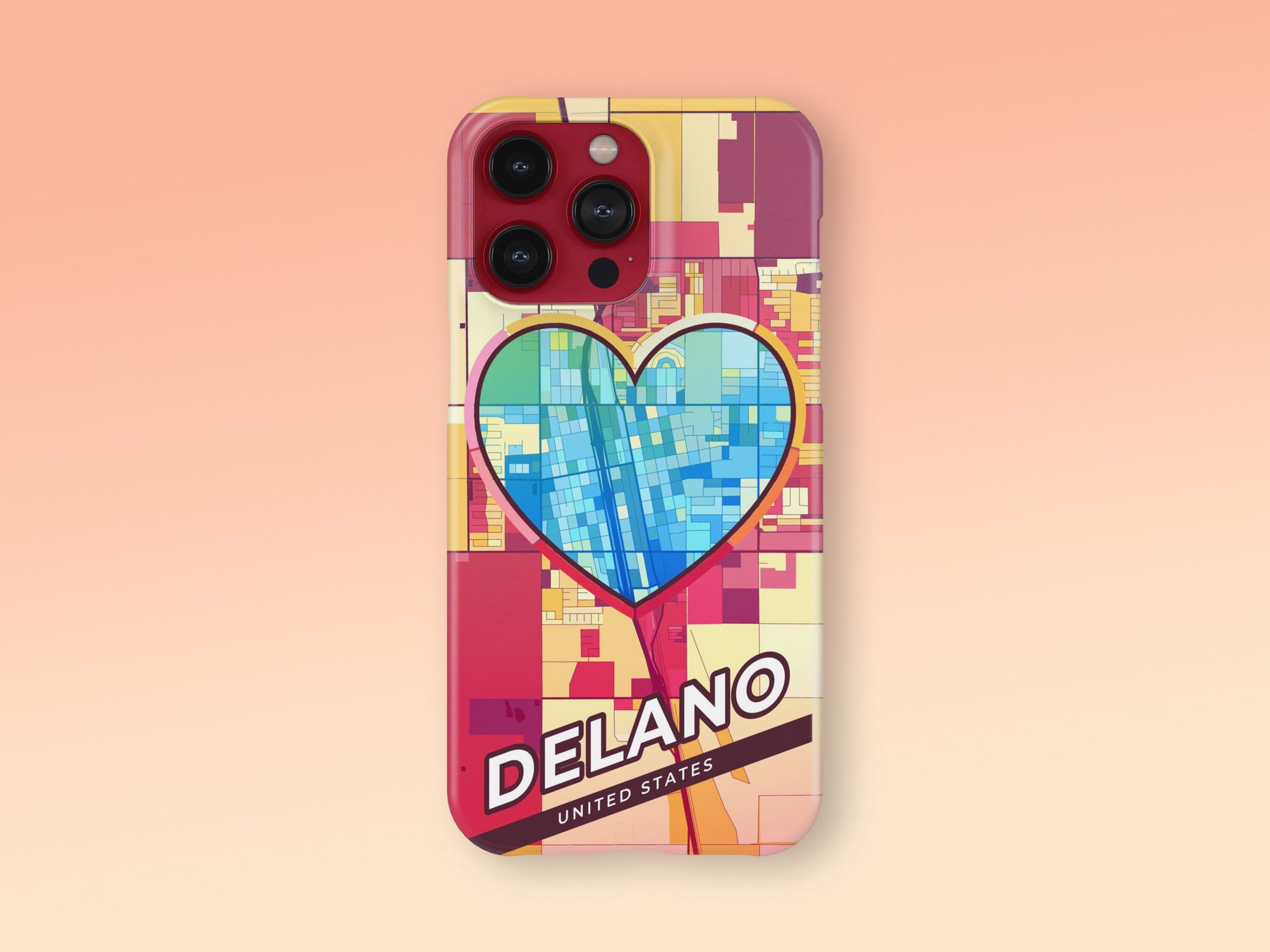 Delano California slim phone case with colorful icon. Birthday, wedding or housewarming gift. Couple match cases. 2