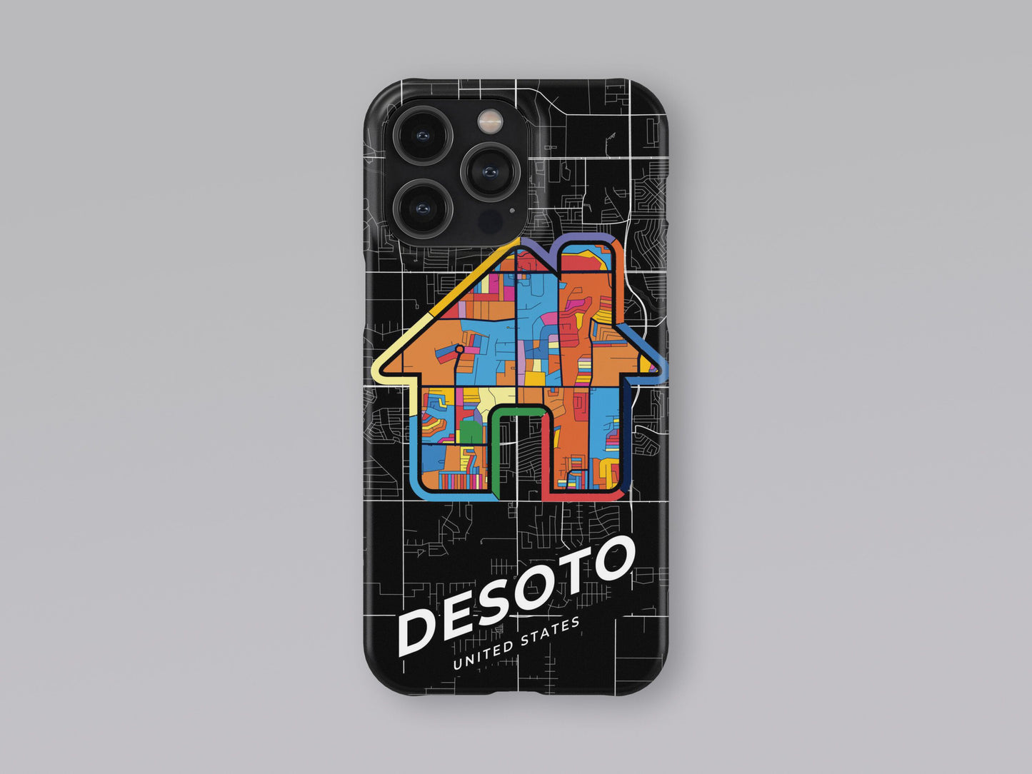 Desoto Texas slim phone case with colorful icon. Birthday, wedding or housewarming gift. Couple match cases. 3