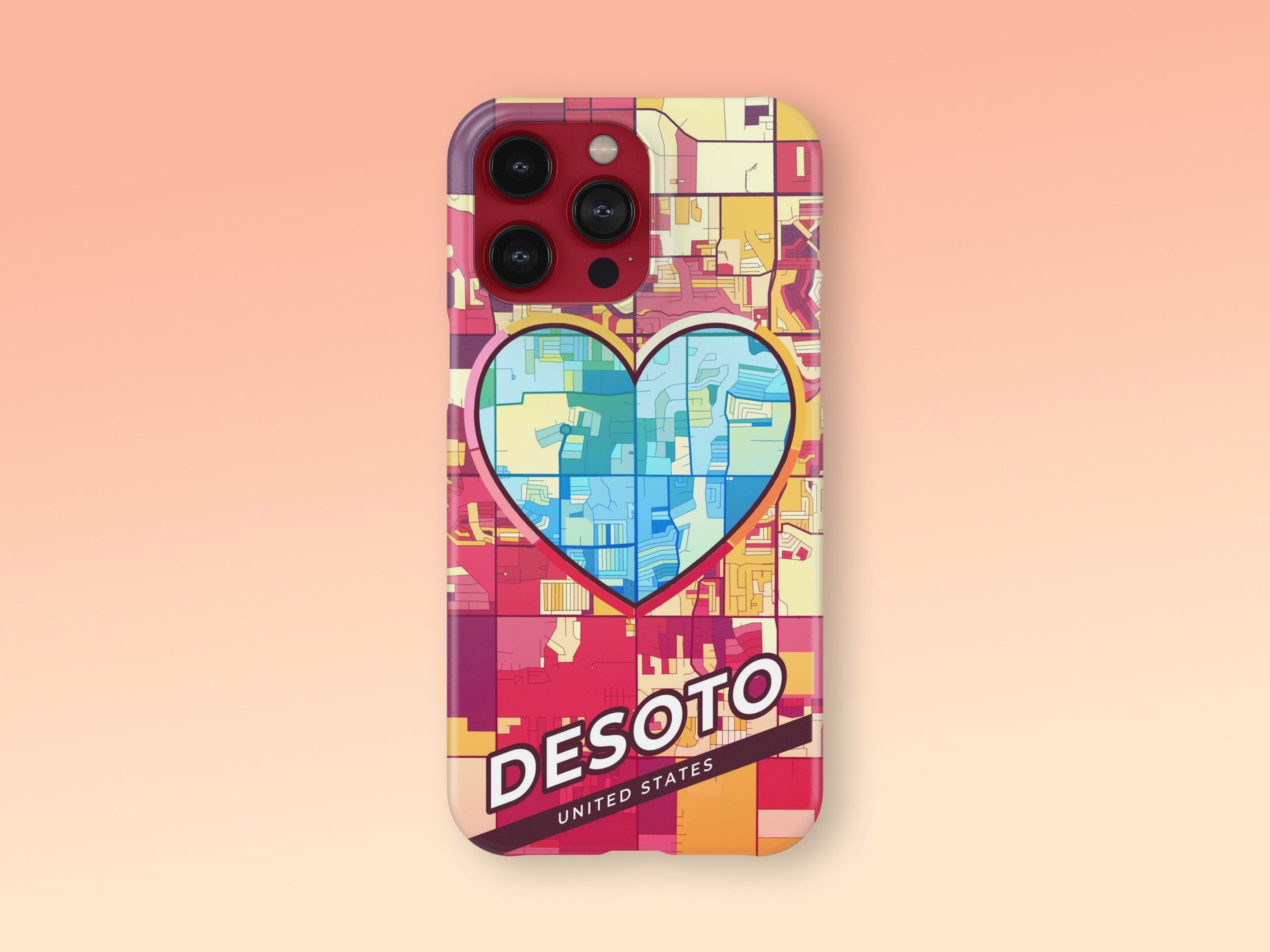 Desoto Texas slim phone case with colorful icon. Birthday, wedding or housewarming gift. Couple match cases. 2