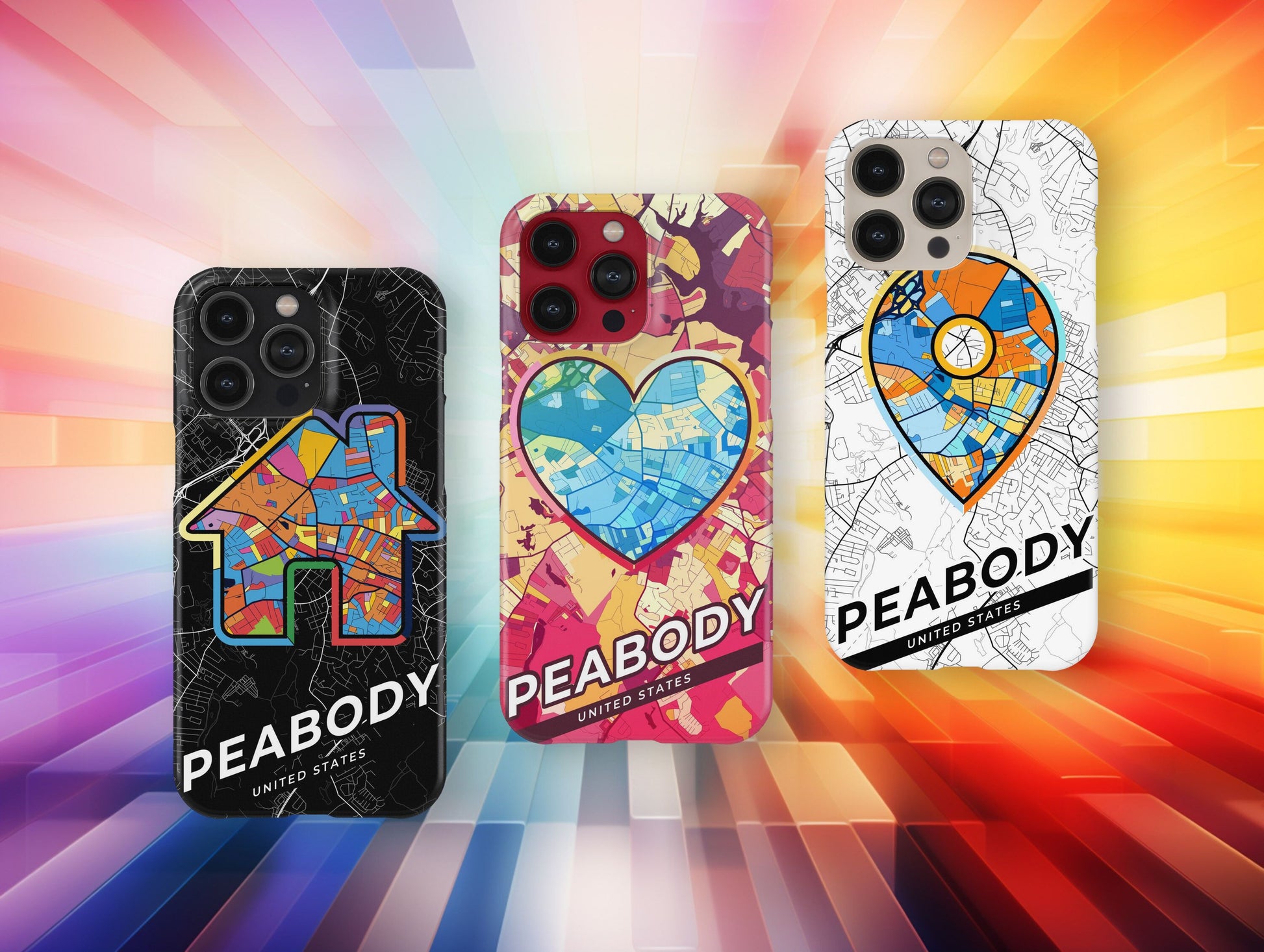 Peabody Massachusetts slim phone case with colorful icon