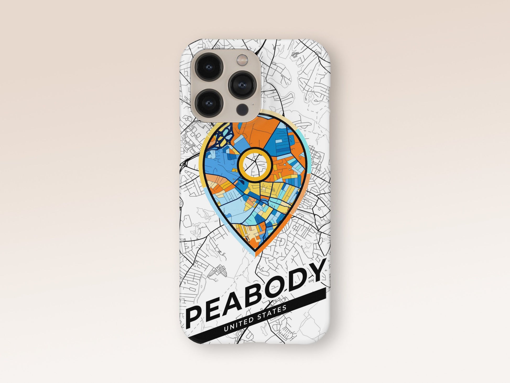 Peabody Massachusetts slim phone case with colorful icon 1