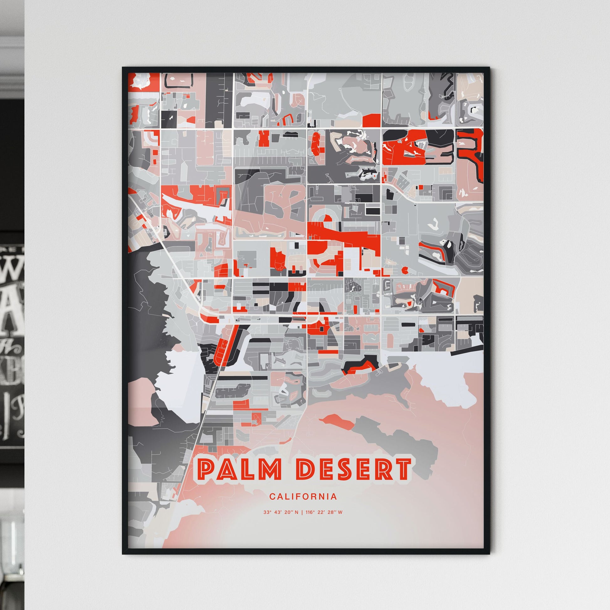 Colorful PALM DESERT CALIFORNIA Fine Art Map Modern
