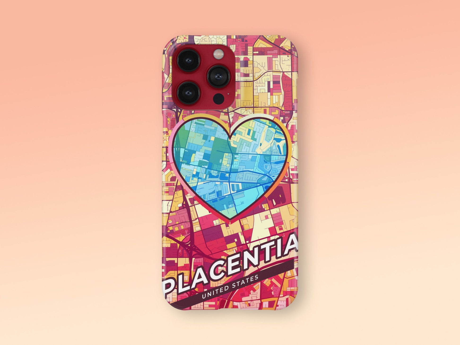 Placentia California slim phone case with colorful icon 2