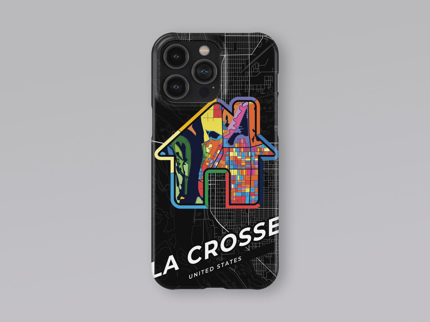 La Crosse Wisconsin slim phone case with colorful icon. Birthday, wedding or housewarming gift. Couple match cases. 3
