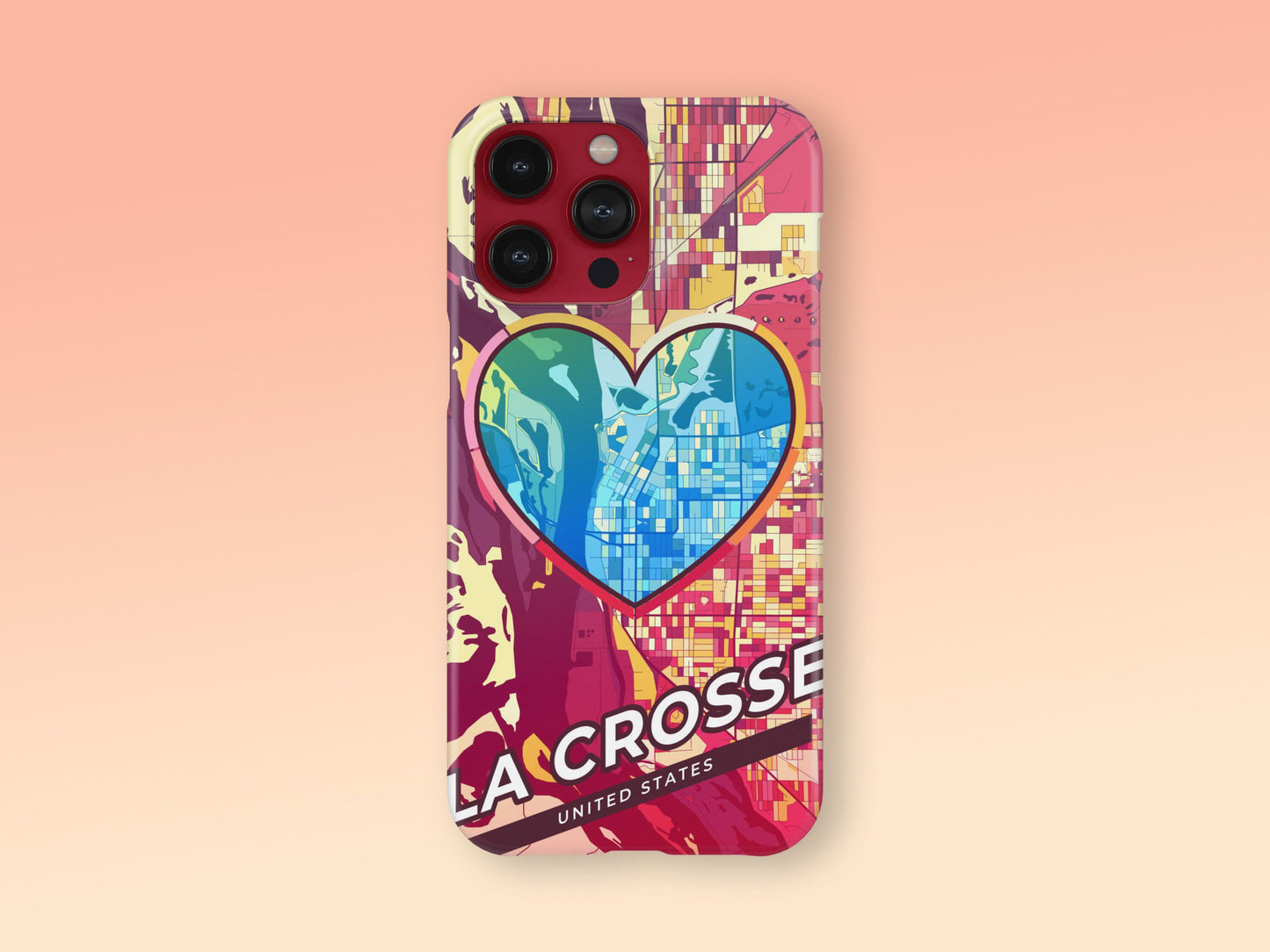 La Crosse Wisconsin slim phone case with colorful icon. Birthday, wedding or housewarming gift. Couple match cases. 2
