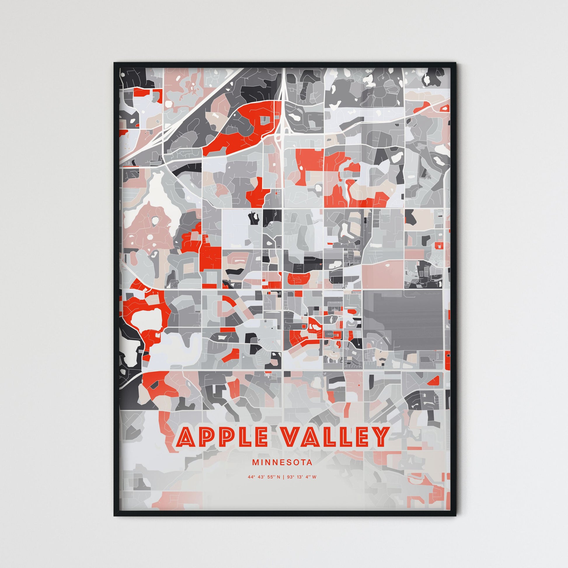 Colorful APPLE VALLEY MINNESOTA Fine Art Map Modern