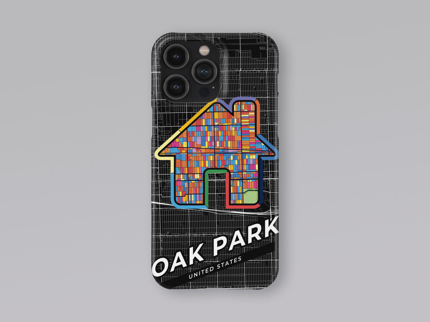 Oak Park Illinois slim phone case with colorful icon. Birthday, wedding or housewarming gift. Couple match cases. 3