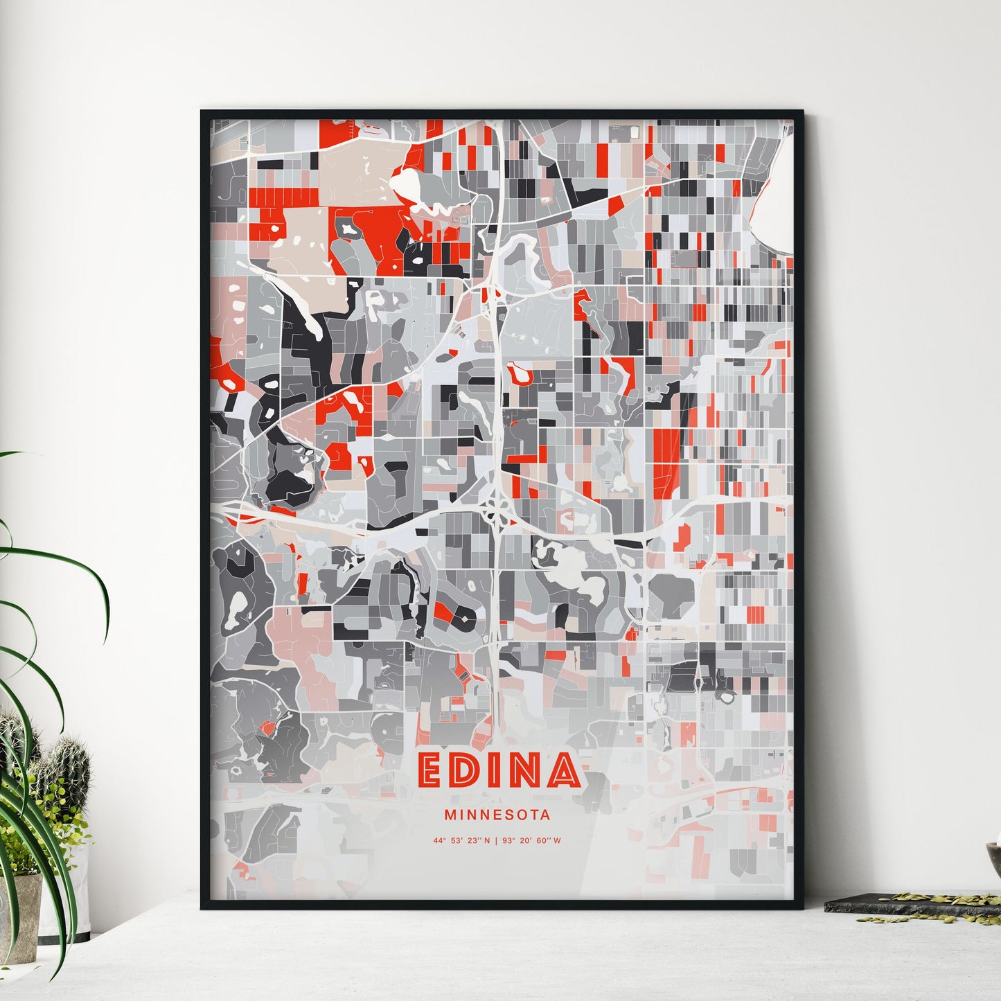 Colorful EDINA MINNESOTA Fine Art Map Modern