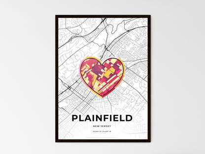 PLAINFIELD NEW JERSEY minimal art map with a colorful icon. Style 2