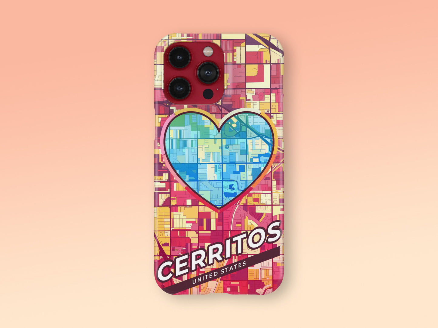 Cerritos California slim phone case with colorful icon. Birthday, wedding or housewarming gift. Couple match cases. 2