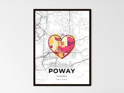 POWAY CALIFORNIA minimal art map with a colorful icon. Style 2
