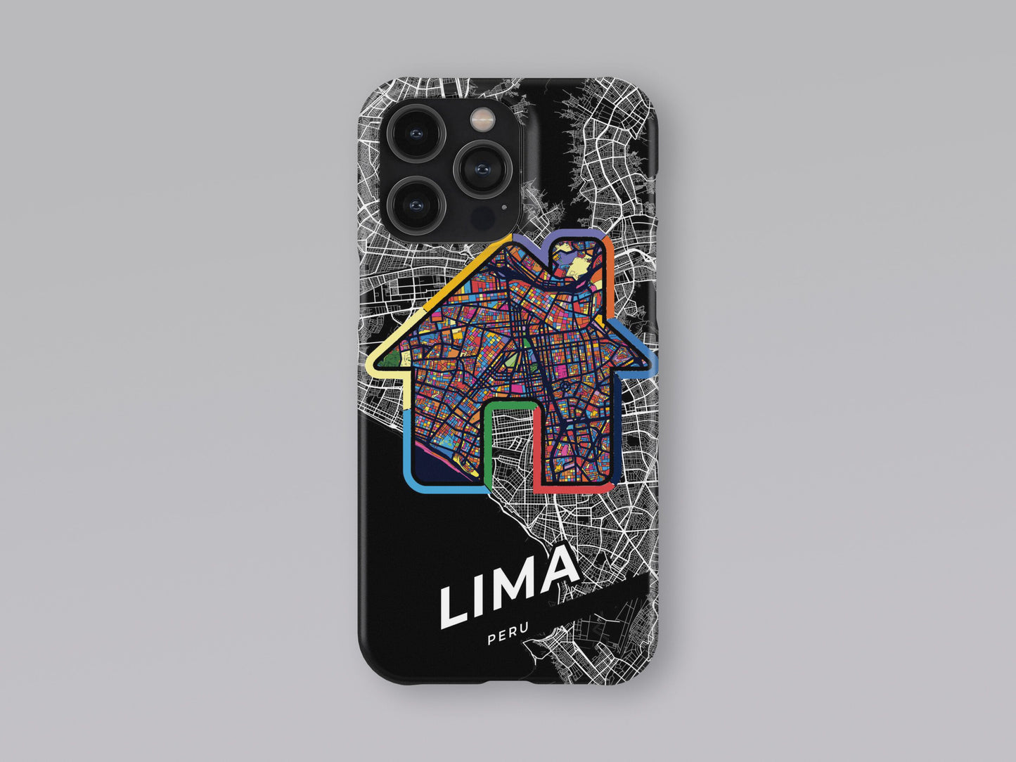 Lima Peru slim phone case with colorful icon. Birthday, wedding or housewarming gift. Couple match cases. 3
