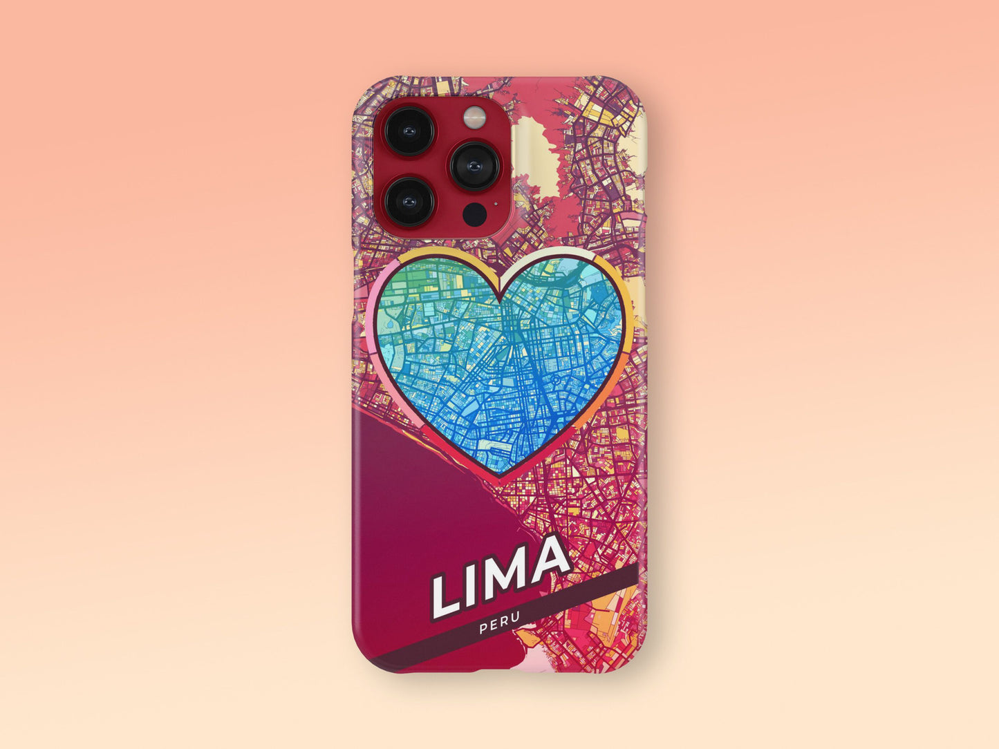 Lima Peru slim phone case with colorful icon. Birthday, wedding or housewarming gift. Couple match cases. 2