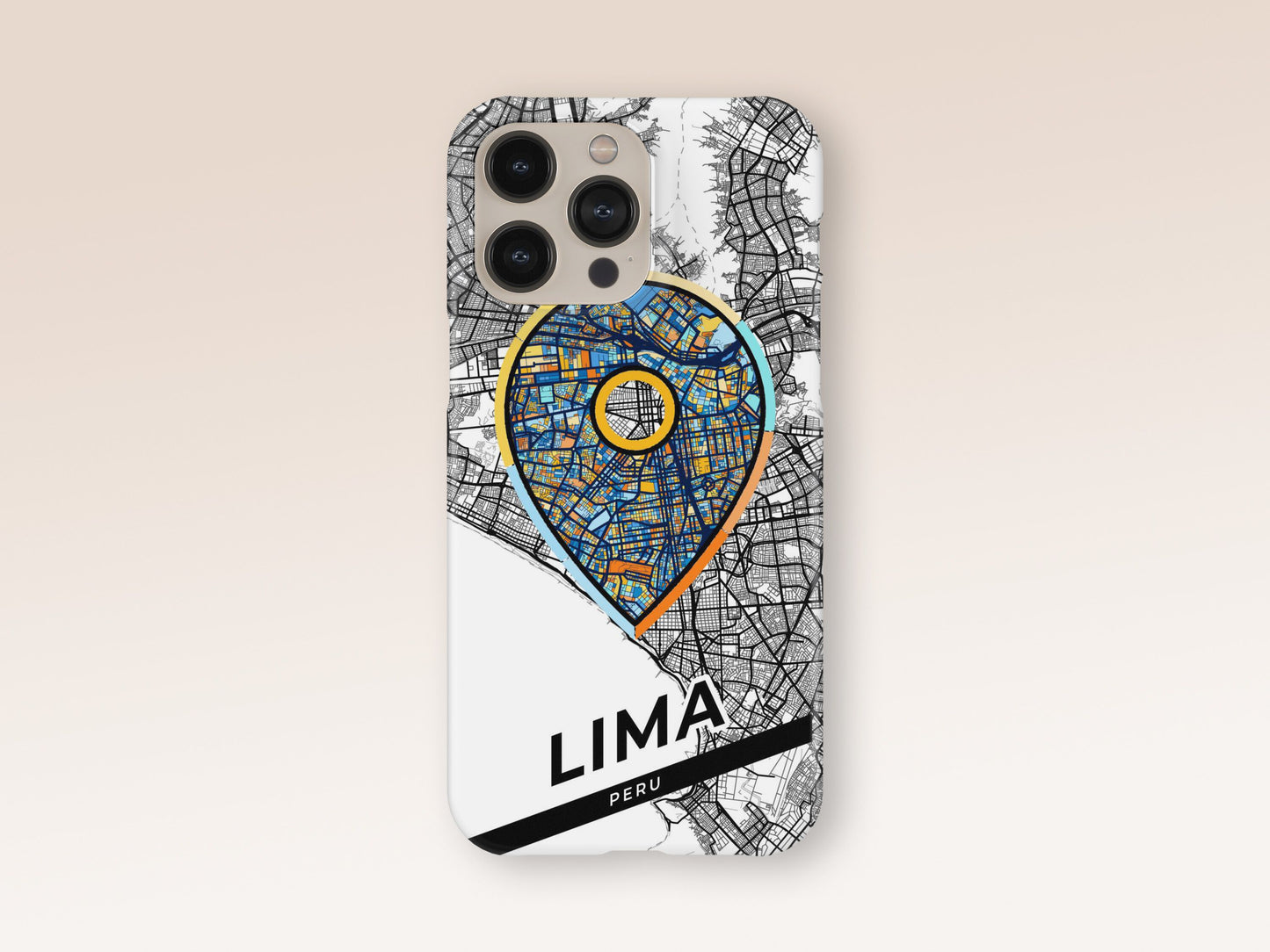 Lima Peru slim phone case with colorful icon. Birthday, wedding or housewarming gift. Couple match cases. 1
