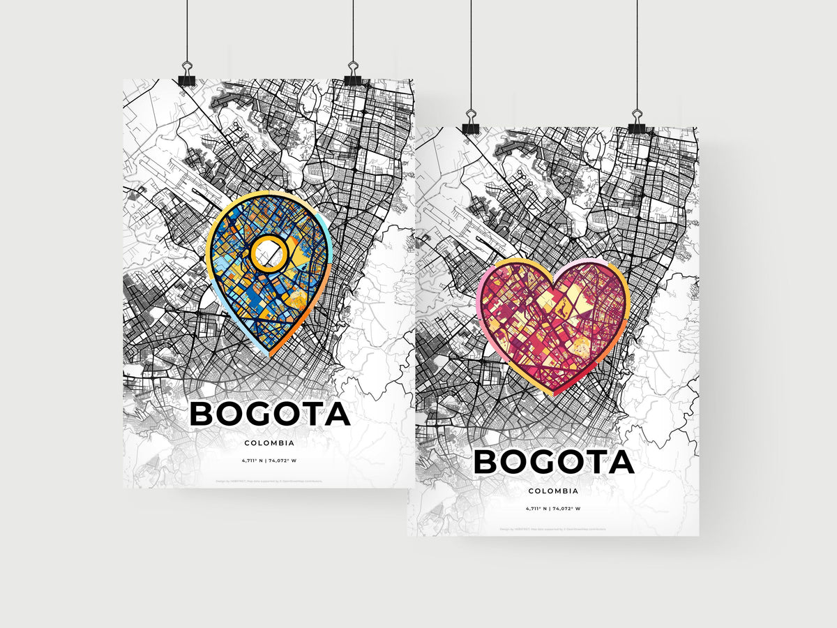 Bogota Colombia art print for couples