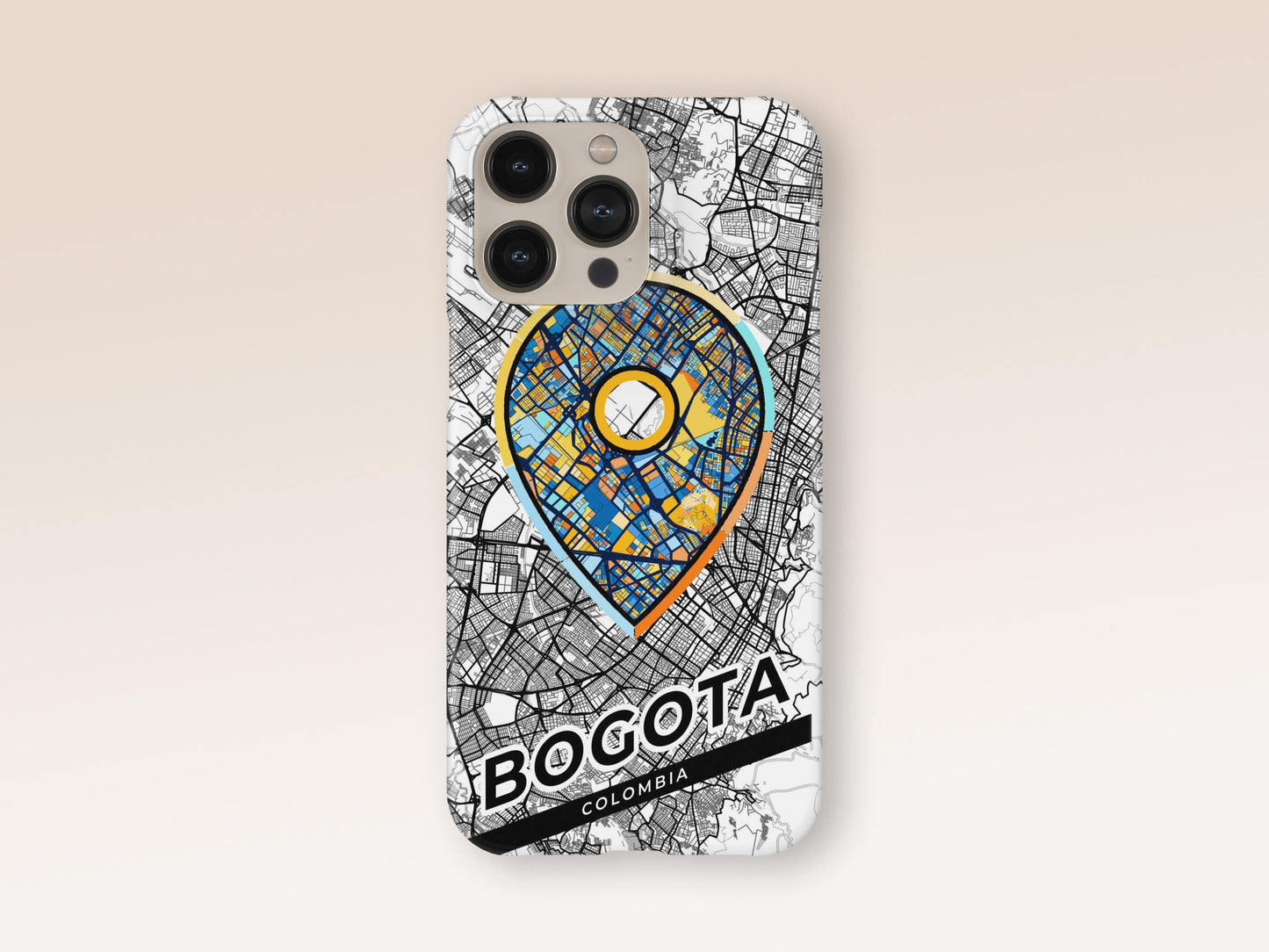 Bogota Colombia slim phone case with colorful icon. Birthday, wedding or housewarming gift. Couple match cases. 1