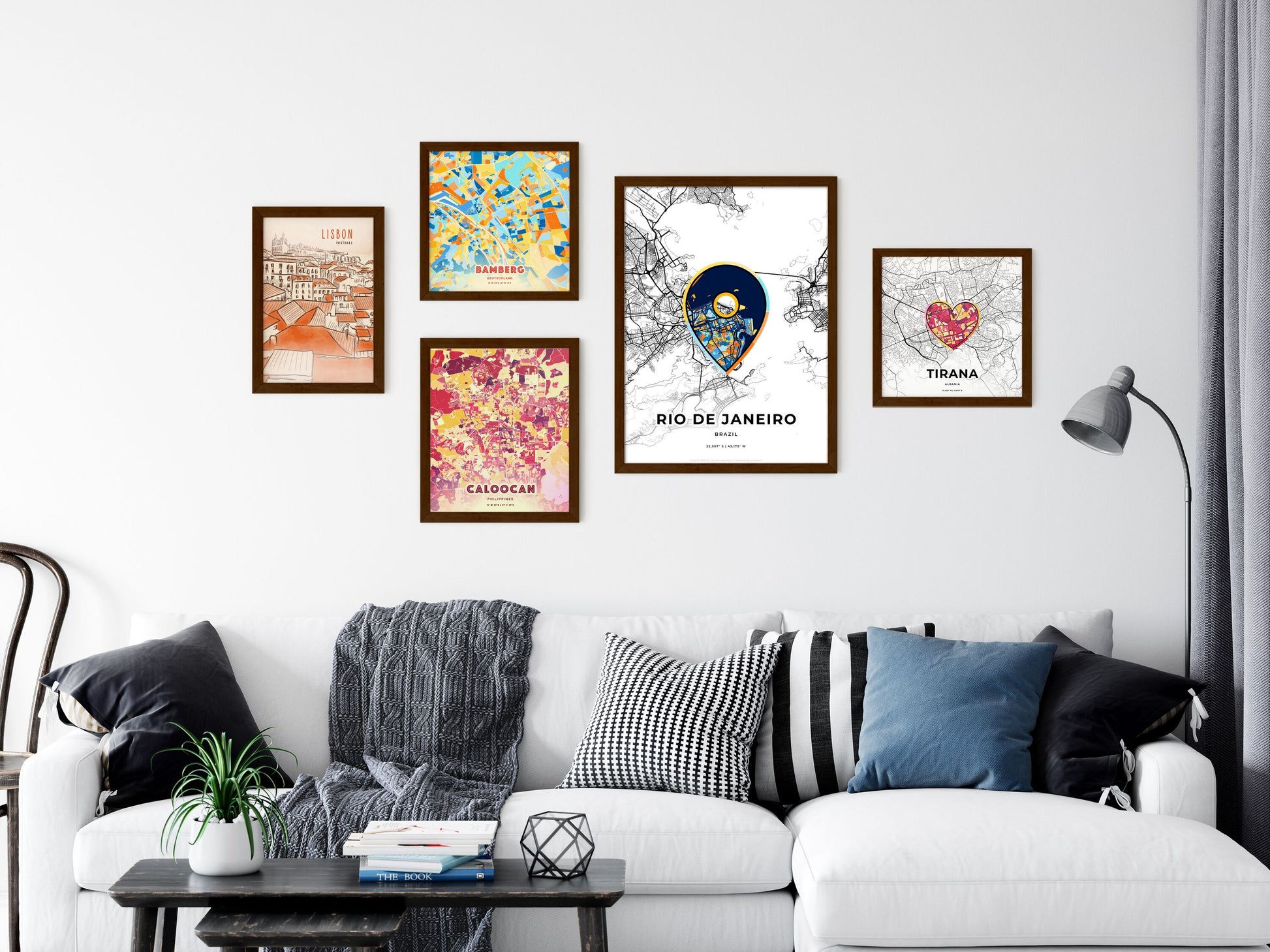 Rio De Janeiro Brazil wall art with creative maps