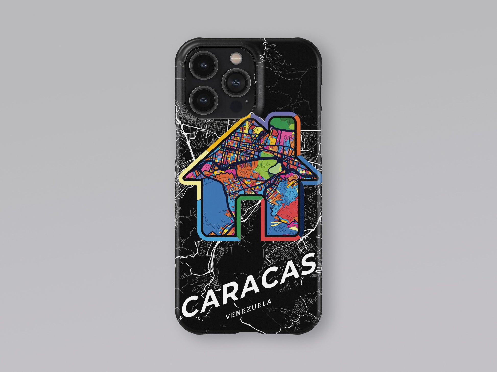 Caracas Venezuela slim phone case with colorful icon. Birthday, wedding or housewarming gift. Couple match cases. 3