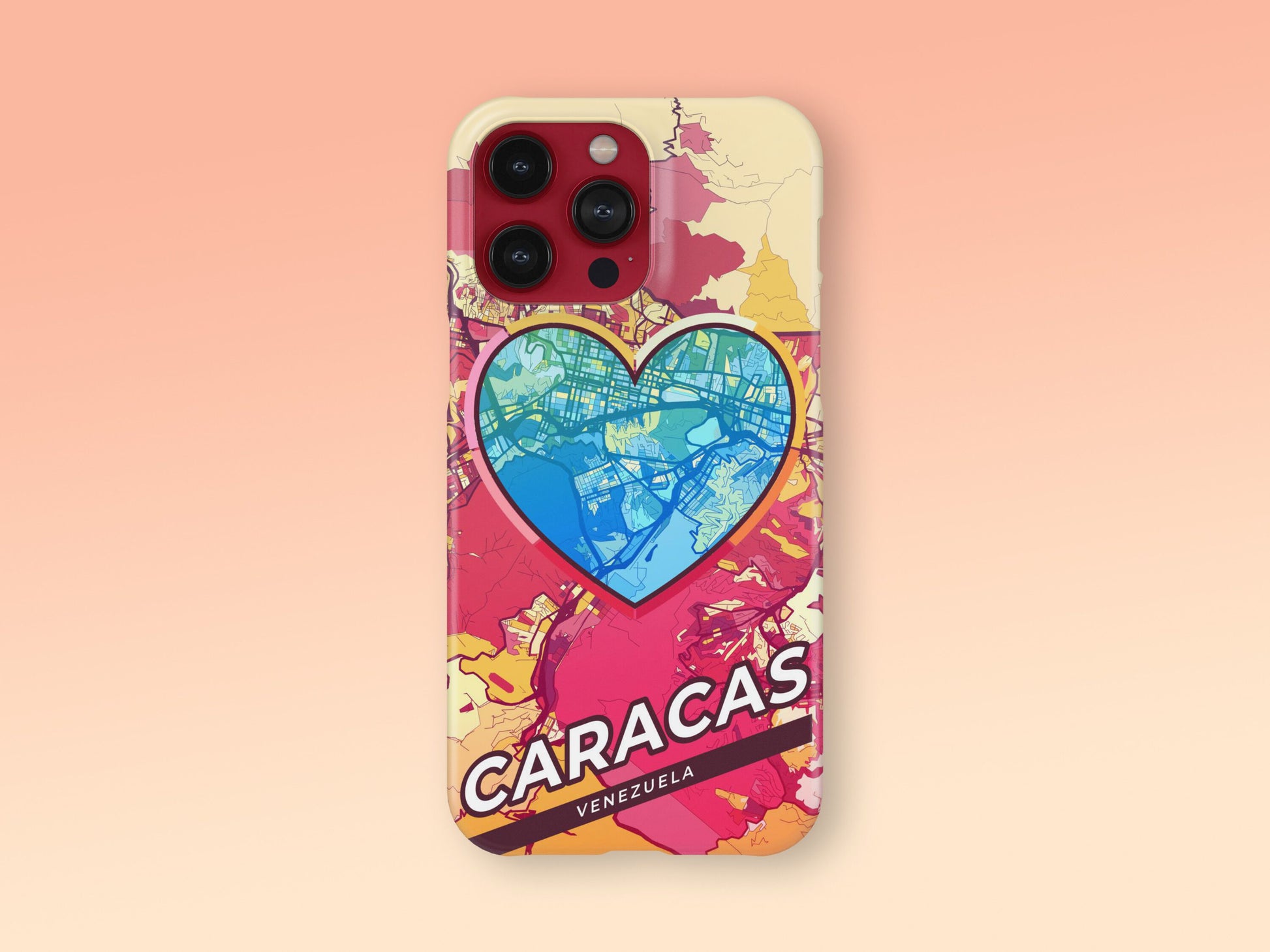 Caracas Venezuela slim phone case with colorful icon. Birthday, wedding or housewarming gift. Couple match cases. 2