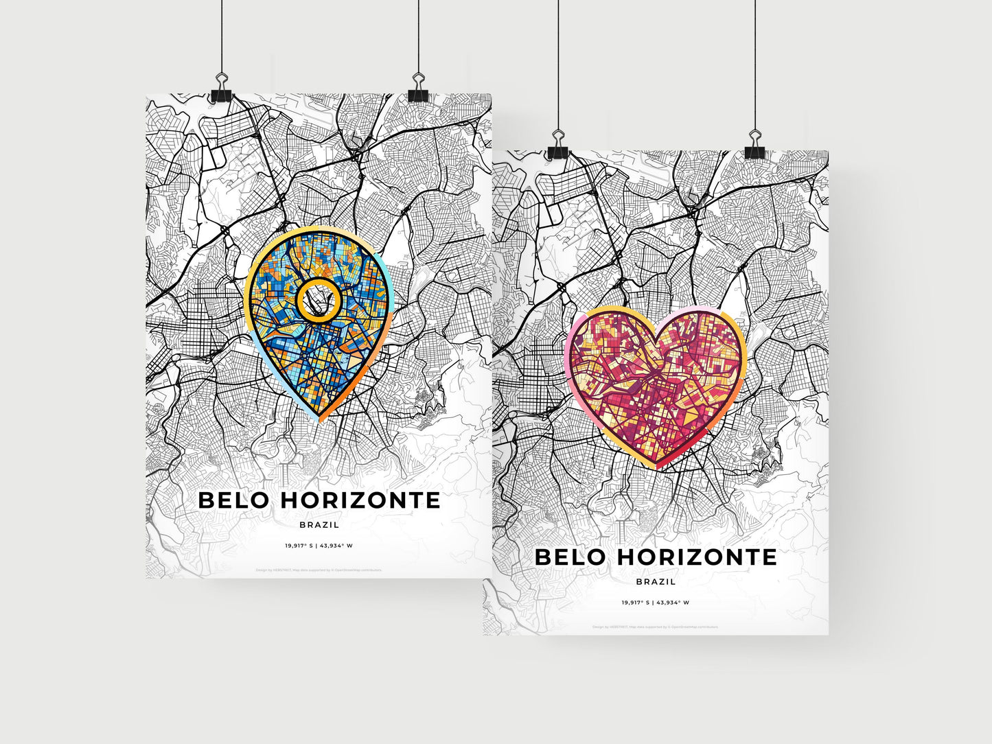 Belo Horizonte Brazil art print for couples