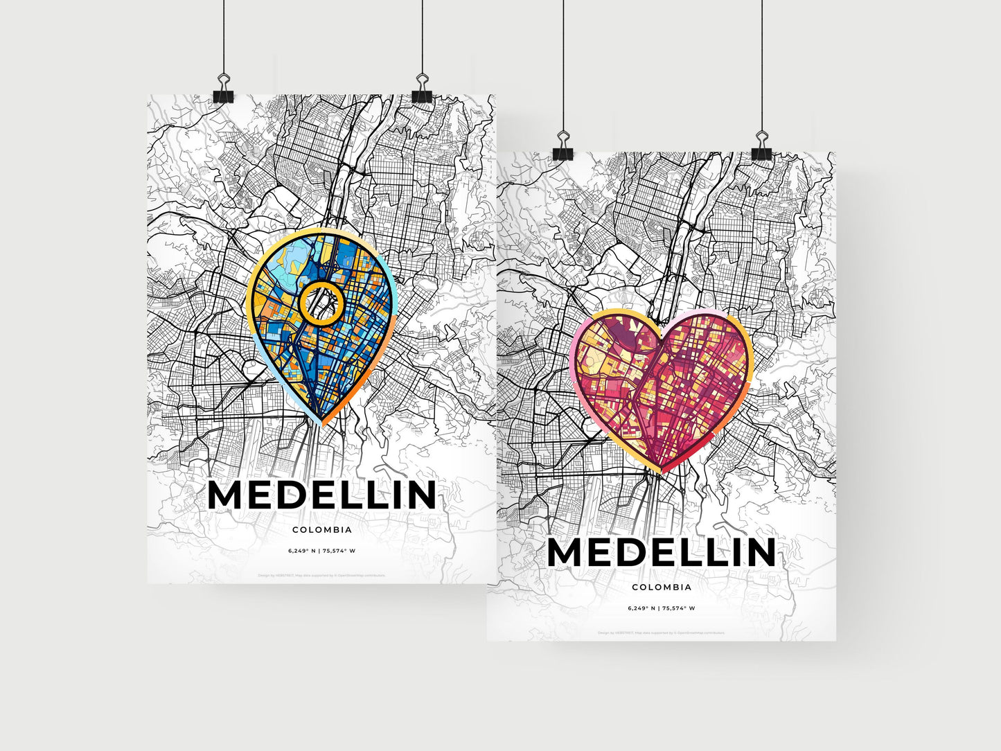 Medellin Colombia art print for couples