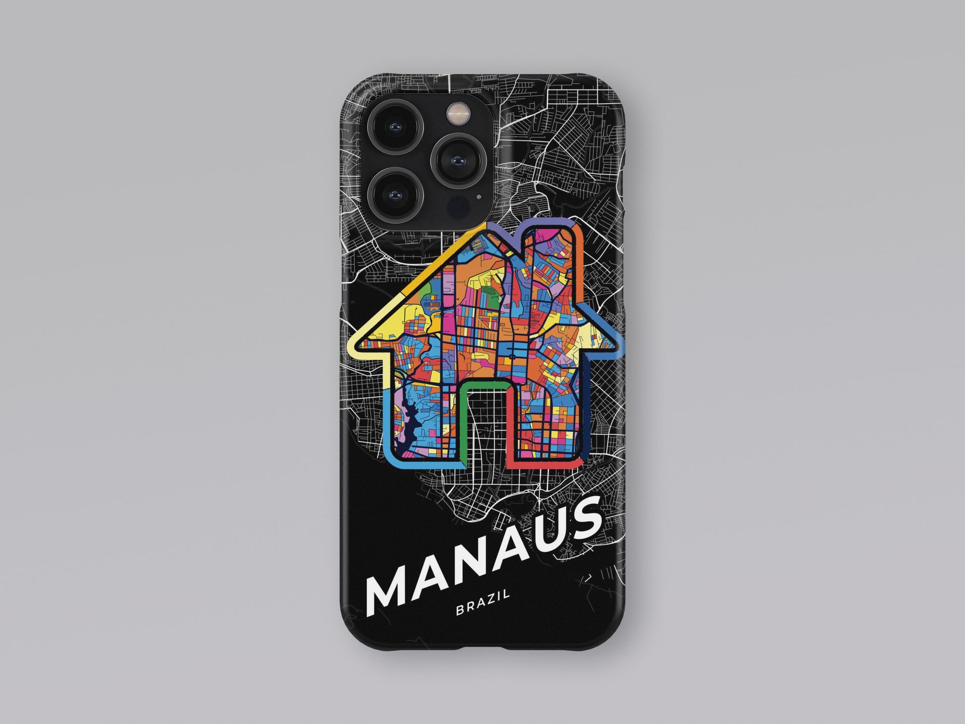 Manaus Brazil slim phone case with colorful icon. Birthday, wedding or housewarming gift. Couple match cases. 3