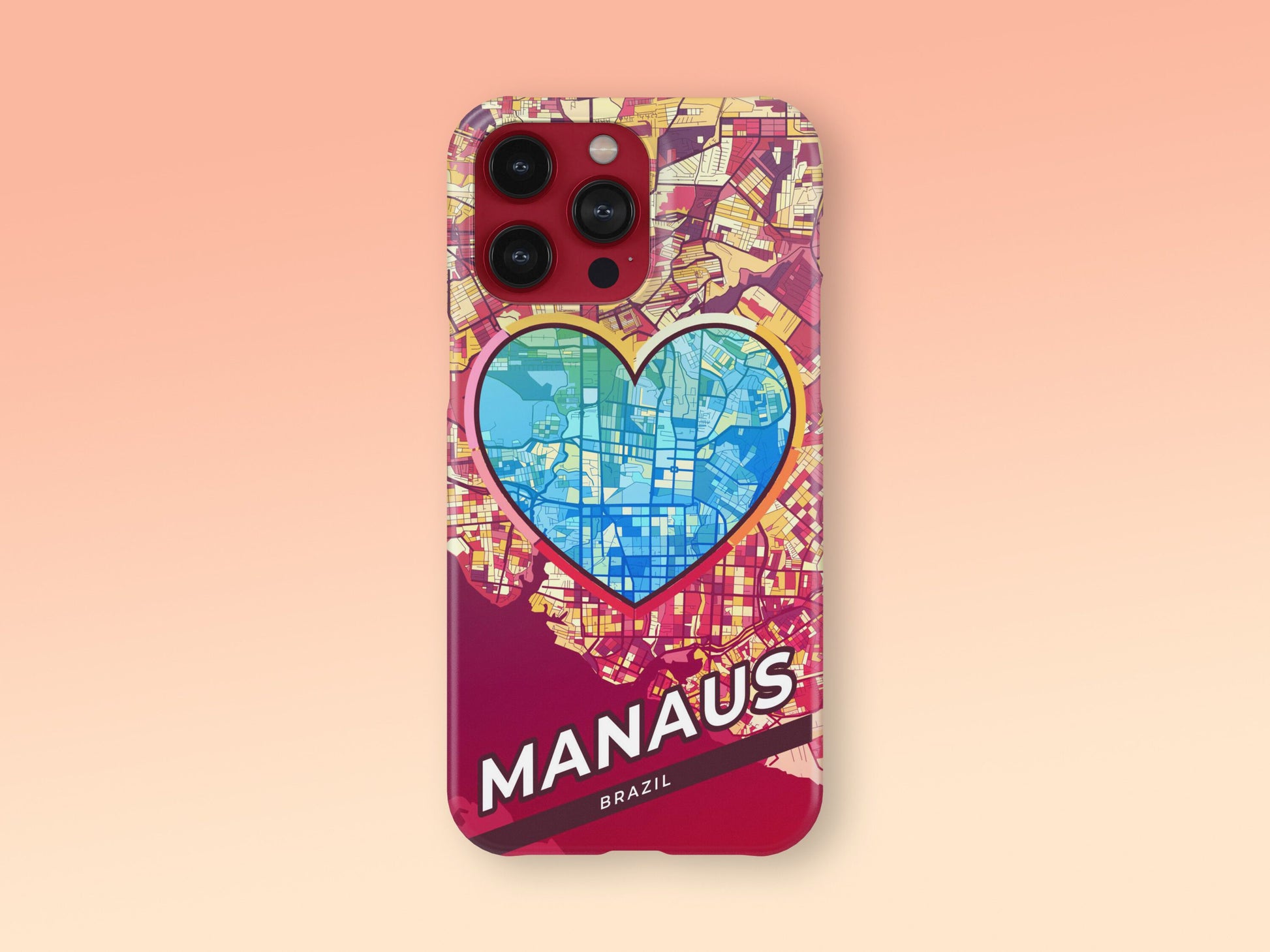 Manaus Brazil slim phone case with colorful icon. Birthday, wedding or housewarming gift. Couple match cases. 2