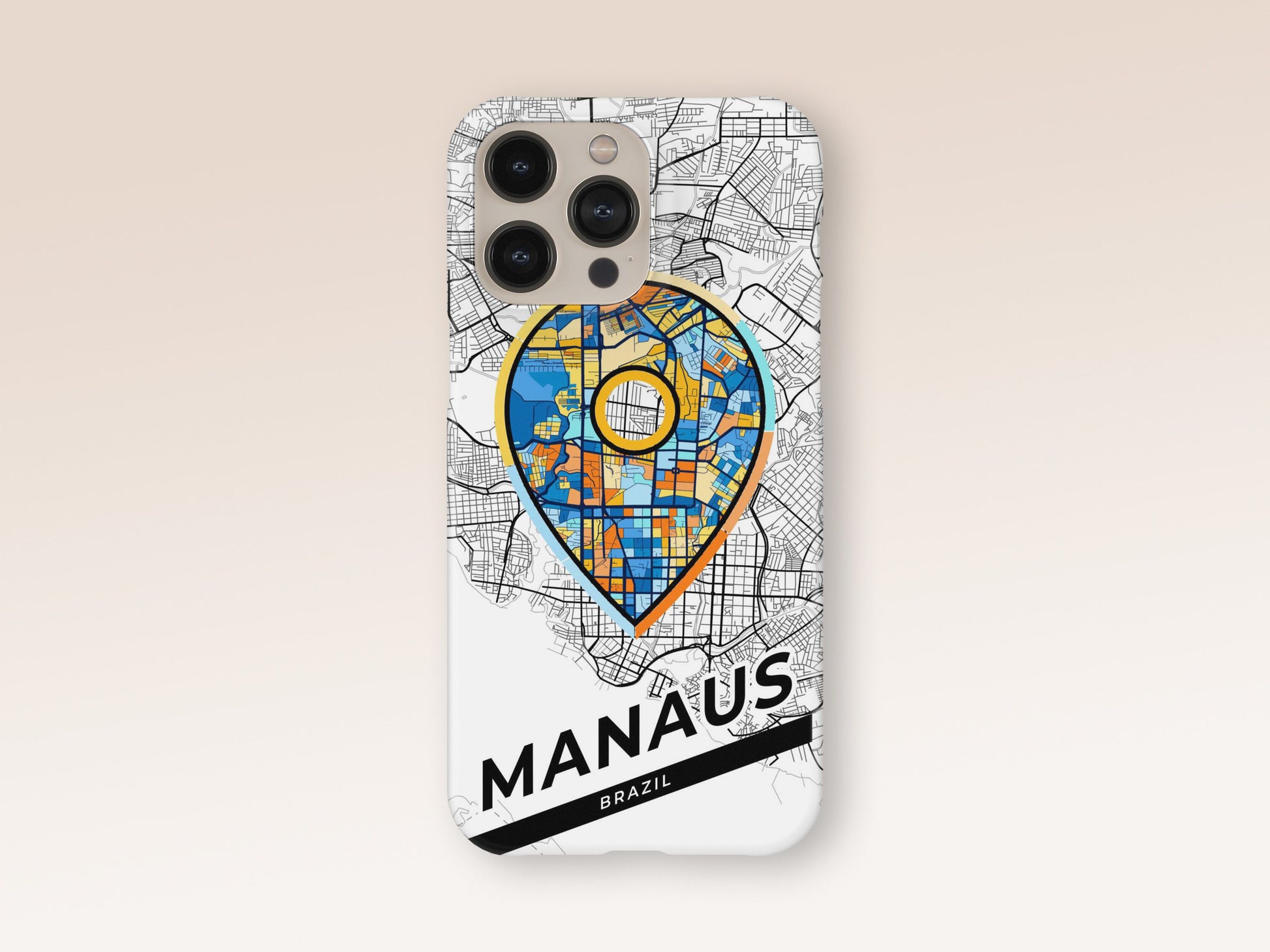 Manaus Brazil slim phone case with colorful icon. Birthday, wedding or housewarming gift. Couple match cases. 1