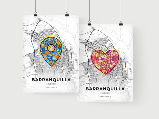 Barranquilla Colombia art print for couples