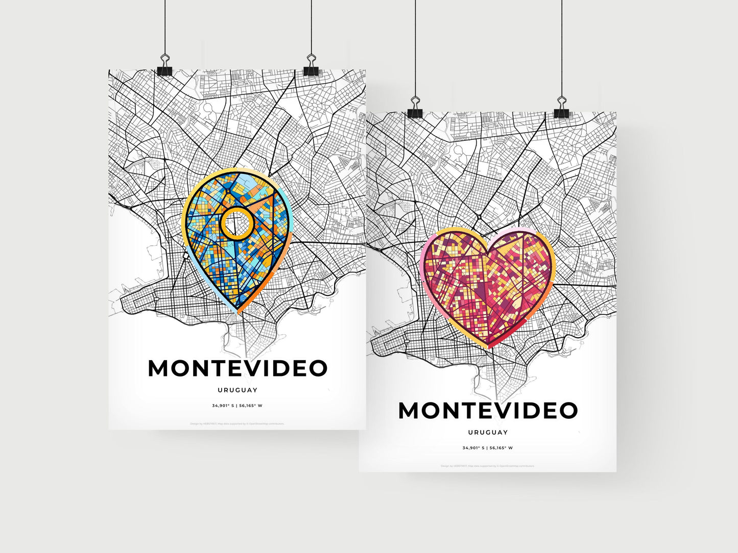 Montevideo Uruguay art print for couples