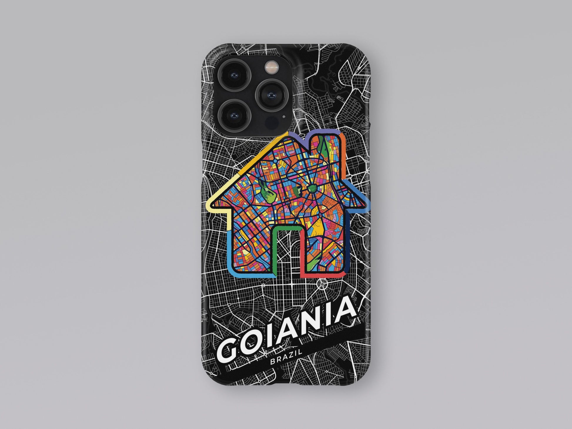 Goiania Brazil slim phone case with colorful icon. Birthday, wedding or housewarming gift. Couple match cases. 3