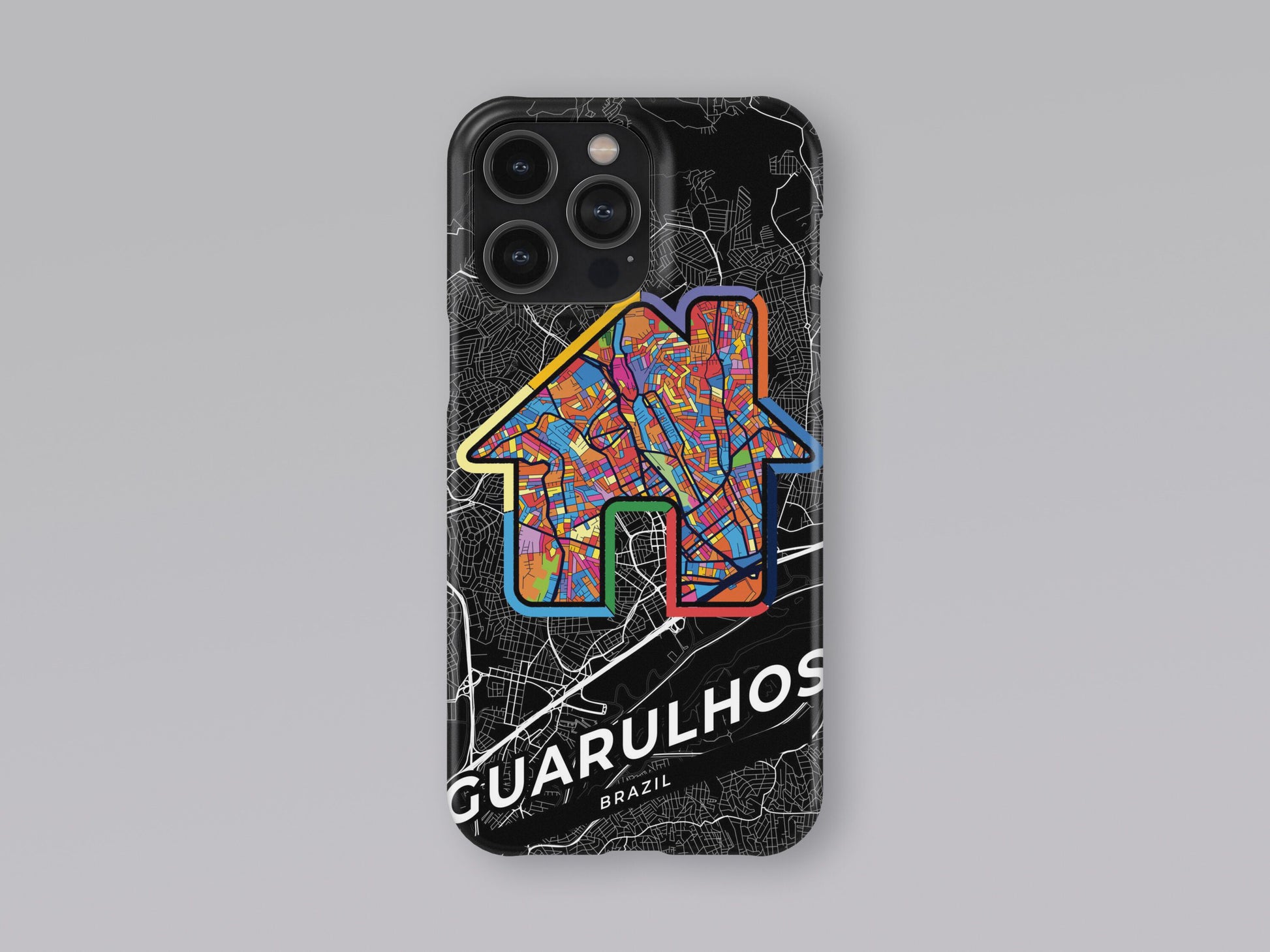 Guarulhos Brazil slim phone case with colorful icon. Birthday, wedding or housewarming gift. Couple match cases. 3