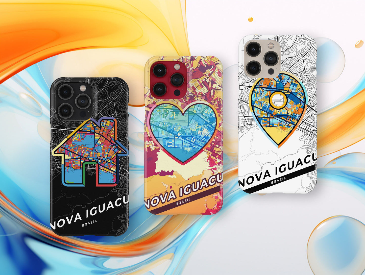 Nova Iguacu Brazil slim phone case with colorful icon