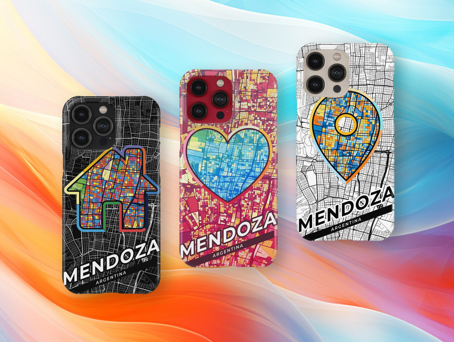 Mendoza Argentina slim phone case with colorful icon