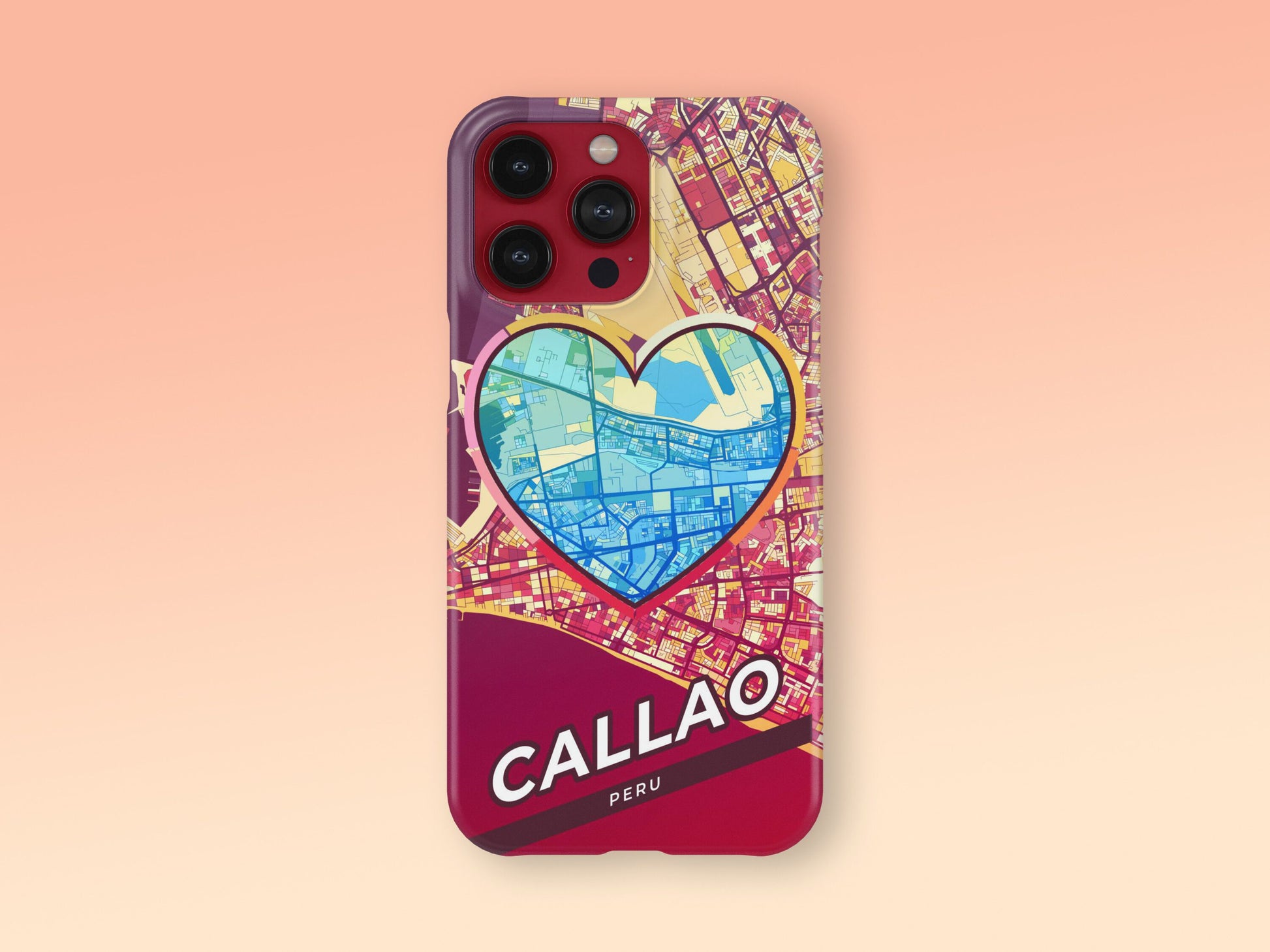 Callao Peru slim phone case with colorful icon. Birthday, wedding or housewarming gift. Couple match cases. 2