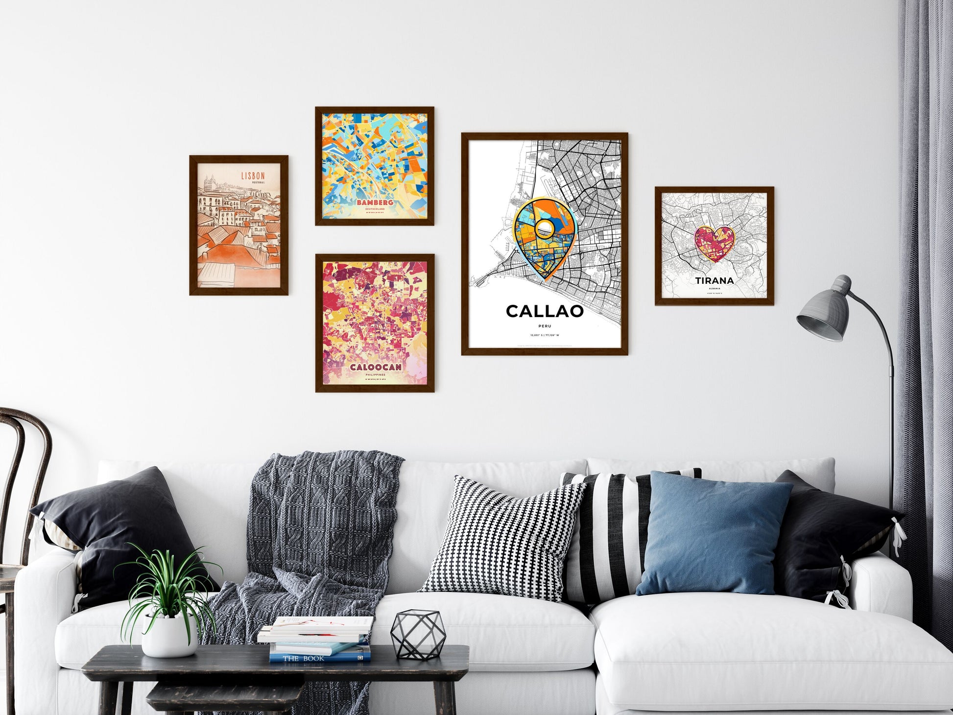Callao Peru wall art with creative maps