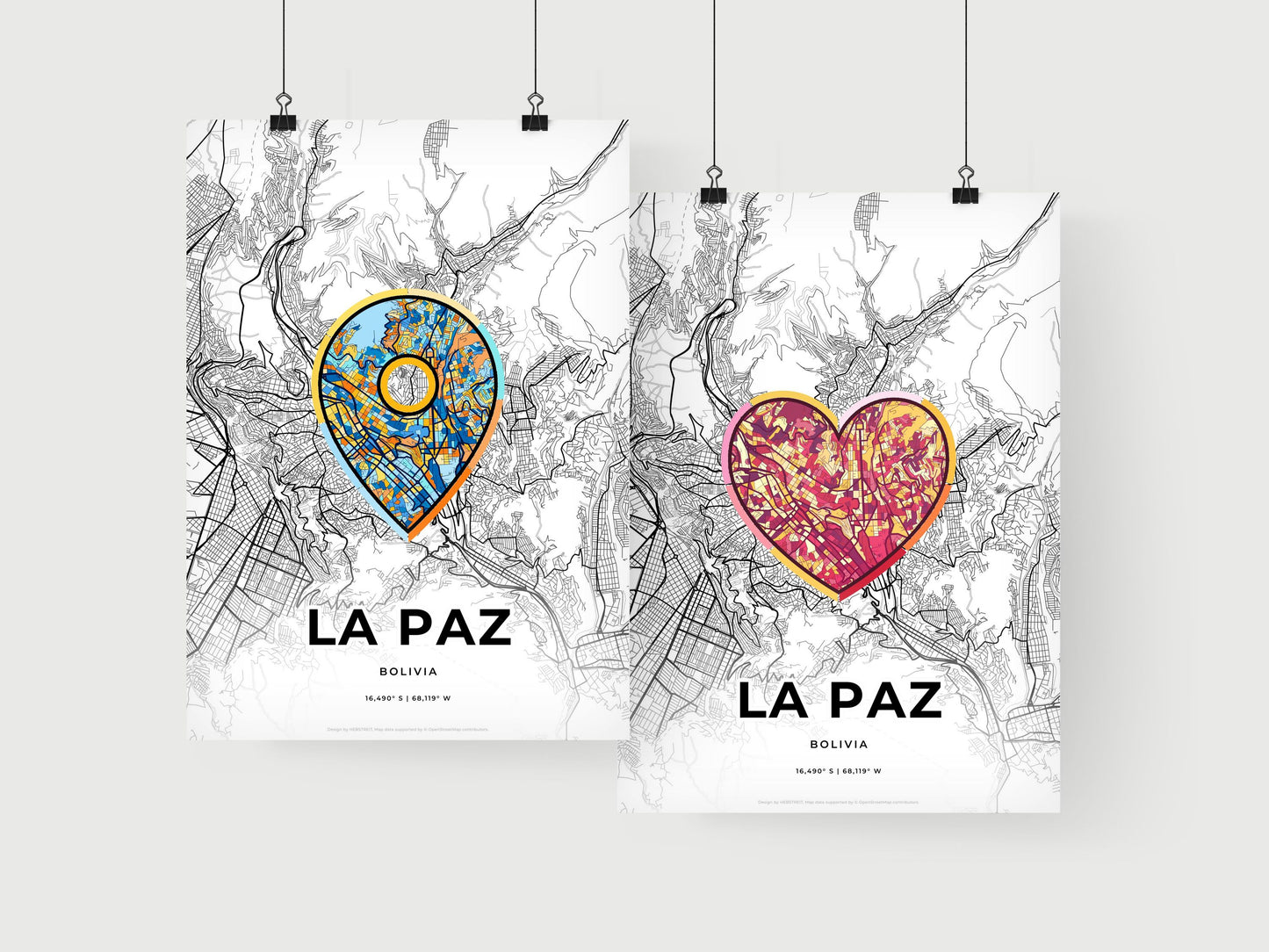 La Paz Bolivia art print for couples