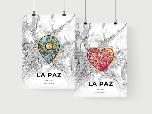 La Paz Bolivia art print for couples